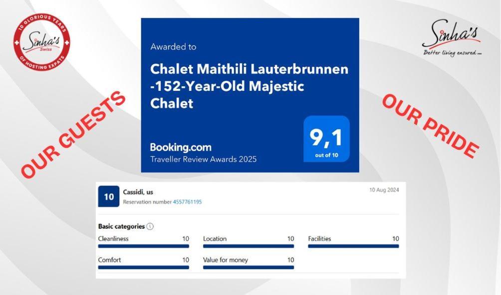 Chalet Maithili Lauterbrunnen -152-Year-Old Majestic Chalet Esterno foto